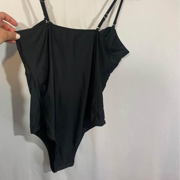 WOMAN’S one piece bathing suit. Size XL. Black. Cute cut out. Bow is adjustable. - Picture 5 of 8